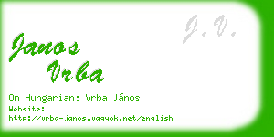 janos vrba business card